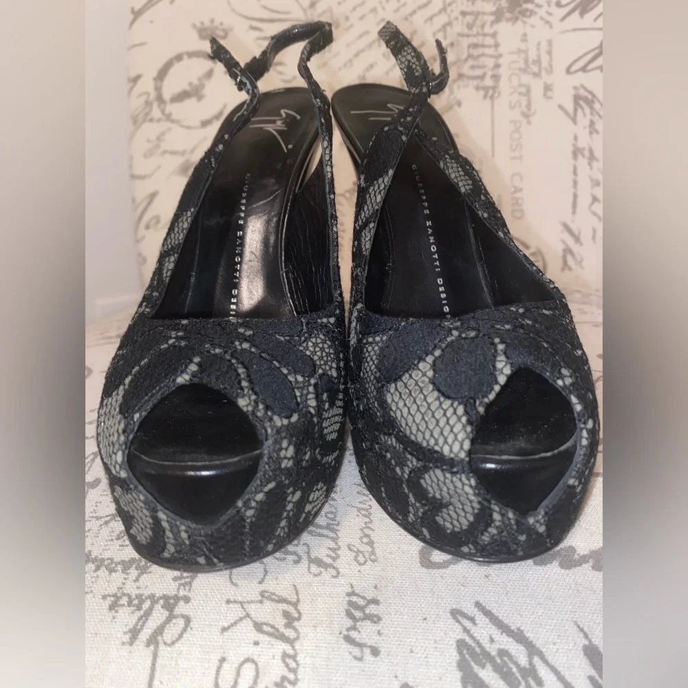 Sexy Monro Lace Giuseppe Zanotti Peep toe stiletto - Picture 13 of 16